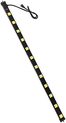 Inland ProHT 12 Outlet 4ft Power Strip 03201 with 3ft Power Cord, Metal Housing, 125V/15A, Lighted Combo Switch/Breaker, ETL Listed