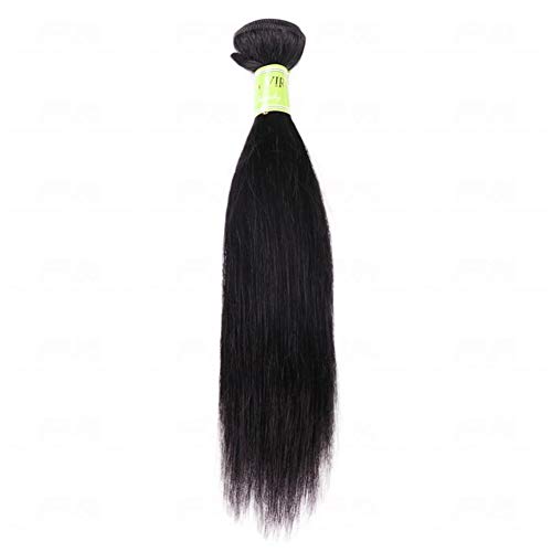 9A brésilienne de trame de cheveux humains vierges noires naturelles non traitées droites, extensions de cheveux humains 1b tisse 1 paquet 100g, 20 pouces Cover