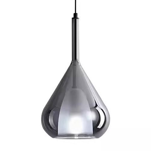 ZGDHWCR Lampe suspendue à tête unique G9 source lumineuse, suspension de style nordique, abat-jour de lustre en verre en forme de goutte d’eau...