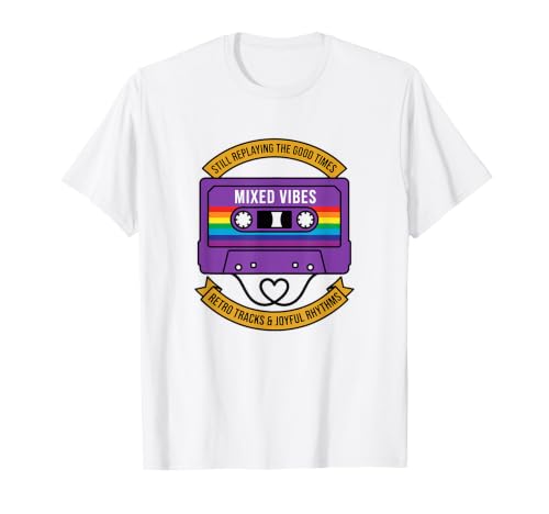 Cinta de Casete Retro LGBT Corazón arcoíris Orgullo Gay Camiseta