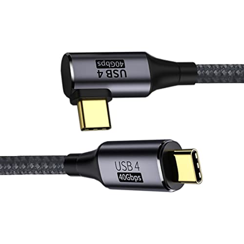 chenyang CY 90 Degree Angled USB-C to USB-C USB4 Cable 40Gbps with 100W Charging UHD 8K 5K 4K@60Hz USB4.0 Compatible with Thunderbolt3/4 0.5M