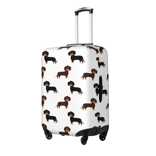 Elastic Travel Luggage Cover Printed Cute Funny Dachshund Dogs Double-Sided Suitcase Protector Bag,Dust-Proof Cratch-Resistant Washable Baggage Covers For Kid Adult,Small2