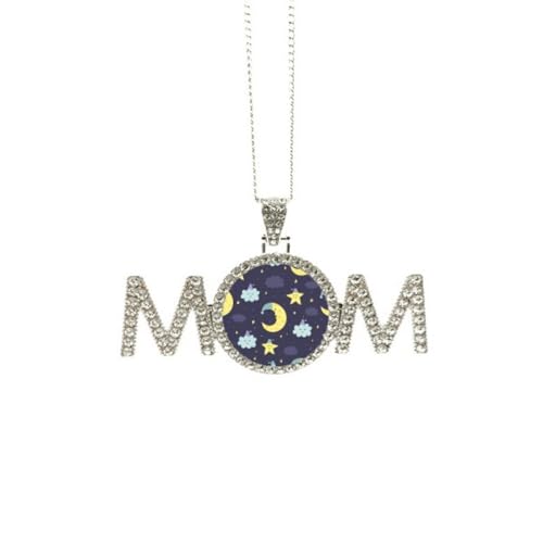 Collier lune et nuit dessin animé gravure fine taille M