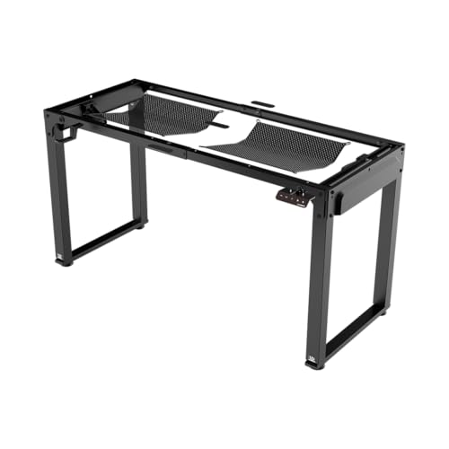 ULTRADESK Uplift V2 Frame Schreibtischgestell Elektrisch für Computer oder Stehtisch, Tischplatte 140 bis 180 cm, Höhenverstellbar 72 bis 116 cm, aus Metall, für Gaming Gamer, Schwarz
