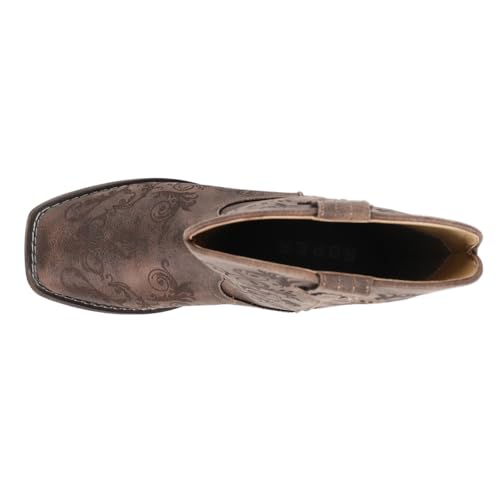 ROPER Womens Bailey Laser Square Toe Casual Boots Mid Calf Low Heel 1-2" - Brown4