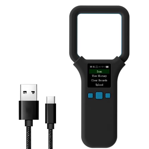 Image of Pet Microchip Scanner RFID 134.2Mhz /125Khz FDX-B(ISO 11784 /11785) Chip Reader 1000 Data Records Animal Universal Microchip Tag Reader Scanner with 1.44 inch TFT Screen