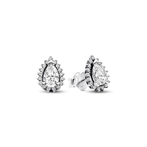 PANDORA Timeless Sparkling Pear Halo Stud Earrings - Gift for Her - Sterling Silver Stud Earrings with Clear Cubic Zirconia - Jewelry for Women - With Gift Box2