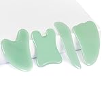 airogym Guasha Massage Tool，Natural Stone Gua Sha Board, 4PCS Guasha Stone Scraping Massage Sets for SPA Acupuncture Physical Therapy Muscle Knots Facial Caring Point Treatment Lymphatic Drainage
