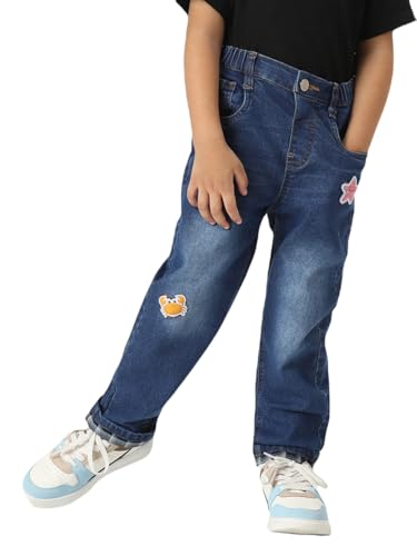 Image of Nautinati Boys Cotton Denim Jeans with Value-Added Detailing | Age 2-10 Years