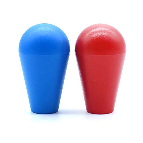 Arcity 2 Pcs Arcade Joystick Oval Bat Top Topper Knob Ball Top Handle Knob American Type Style Blue and Red for Zippy SANWA SEIMITSU Arcade1up Machine Console Cabinet New (HY-PJ092-2)