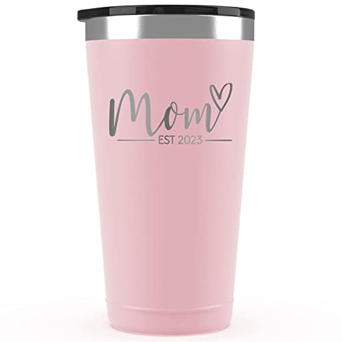New Mom Gifts For Women After Birth - Mom Est. 2023, 16 Oz Blush Mom Tumbler With Lid - Sentimental Gifts For Mom - First Mothers Day Gifts - First Time Mom Gifts - Pregnancy Gifts For First Time Moms #TOP26