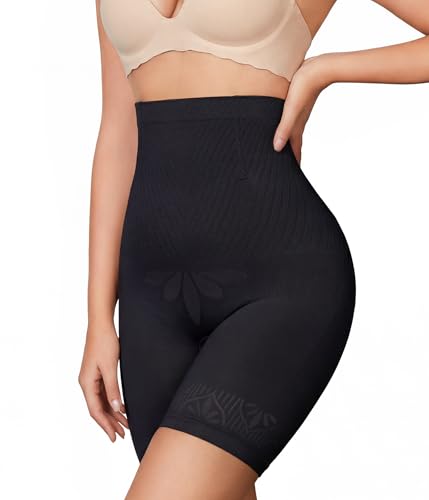 Image of Gotoly High Waisted Shapewear for Women Tummy Control Knickers Seamless Body Shaper Shorts Shaping Underwear Thigh Slimmer Pants Slimming Briefs Black
