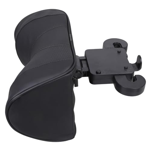 LIbgiubhy 180 Grad verstellbares Auto Nackenkissen, atmungsaktive Kopfstütze aus PU Leder für Reisen und faltbares Haken Design, ergonomisches Sitz Kopfstützenkissen