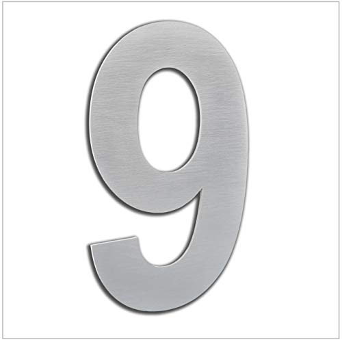 Numéro de maison 9 extérieur de 16 cm en acier inoxydable AISI 304 pour portail