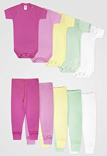 Kit 10 Peças Body e Calça Curto, Zupt Baby, Menina (M)
