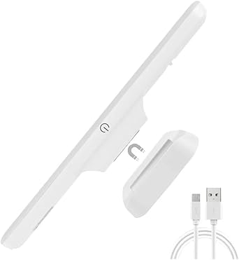 Luminária LED Touch Recarregável Magnética com 3 Tons de Intesidade de Luz – Ideal para Armário, Mesa, Cozinha, Closet, Banheiro e Leitura Compacta e Portátil, com Bateria e carregamento por USB