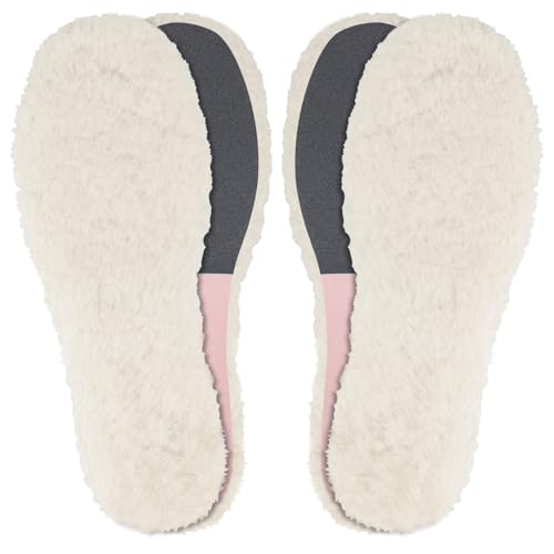 Image of Endoto 2 Pairs Sheepskin Insoles for UGG Women Slipper Replacement Inserts(Color:Pink,Size:Women10-EU41)