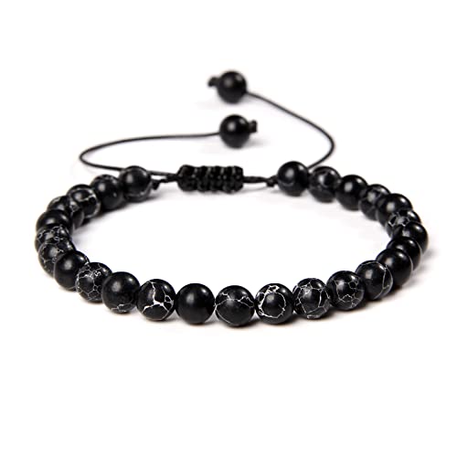 Bracelet pierre naturelle 6mm tressé haut de gamme perles multicolores