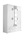 Produktbild Rauch Möbel Kemi Schrank Drehtürenschrank Kleiderschrank in Weiß mit Spiegel und 6 Schubladen 6-türig, inklusive Zubehörpaket Basic 1 Kleiderstange, 3 Einlegeböden BxHxT 136 x 194 x 53 cm