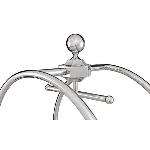 Global Industrial Silver Stainless Steel Bellman Cart Curved Uprights 6" Rubber Casters, 41-1/4"L X 24" W X 73" H #TOP4