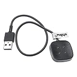 vhbw Ladekabel kompatibel mit Fitbit Sense, Versa 3 Smartwatch, Fitnesstracker - Ladestation, Ersatzkabel, Schwarz, magnetisch - 30cm