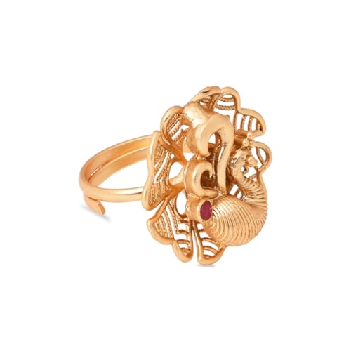 Image of I Jewels Gold Plated Traditional Design Comfort Fit Adjustable Finger Ring For Women