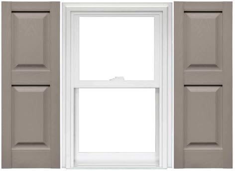 Mid America Raised Panel Vinyl Shutters (1 Pair) - 14.75 x 47 008 Clay with Mounting Hardware