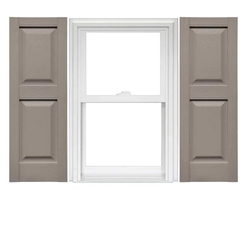 Mid America Raised Panel Vinyl Shutters (1 Pair) - 14.75 x 59 008 Clay with Mounting Hardware