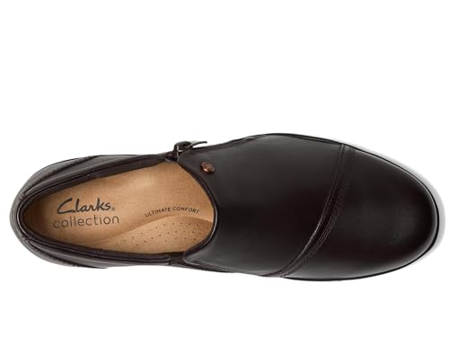 Image of Clarks Womens Suttyn Zip | Leather, Cushioning, Zipper, Casual, Zipper