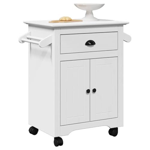 Gecheer Carrito de Cocina BODO Blanco 72x45x80 cm,Carrito verdulero para Cocina,Carrito Auxiliar Multiuso,Carros de Servicio