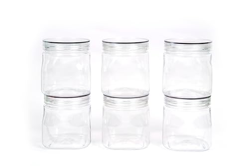 Image of 500ml Airtight Crystal Clear Plastic Container & Jar Set - BPA-Free Transparent Kitchen Storage Box & Dabba for Spices, Dry Fruits, Herbs, Seeds, Dry Masalas, Snacks, Tea, Coffee & Sugar.