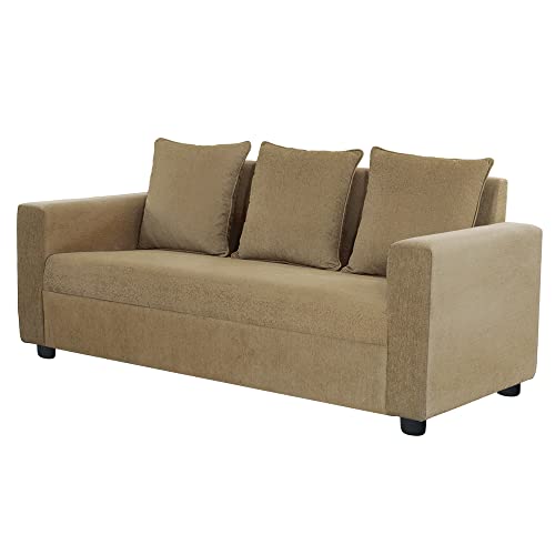 Image of Wakefit Sofa Set | 1 Year Warranty | Sofa 3 Seater, 3 Seater Sofa for Living Room, Wooden Sofa Set, Couch for Living Room - Solatio(Jio : Amphora Brown)