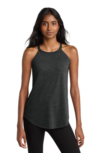 District Women's Perfect Tri Rocker Tank - Casual Halter Neck Top
