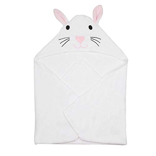 Preisvergleich Produktbild Baby Bademantel, Premium Ultraweiche Reine Baumwolle Tiermodell Mit Kapuze Handtuch Cartoon Badetuch Mantel Perfekte Baby Shower Geschenk für Jungen und Mädchen(Weißer Hase)