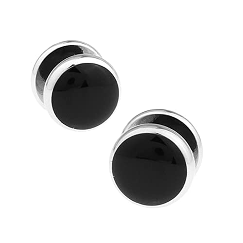Mancuernillas redondas plateadas para hombre miniatura 1