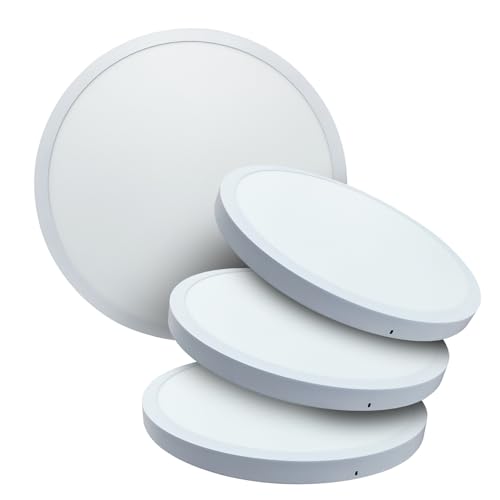 Plafonnier LED rond 60cm panneau surface 48W CCT lot de 4 pour éclairage plafond maison
