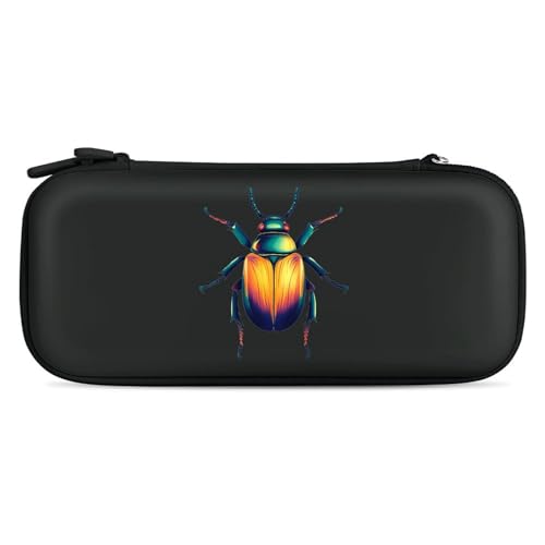 Beetles Compatible with Switch Carrying Case Hard Travel Game Bag Pouch with 15 Games Accessories Black-style