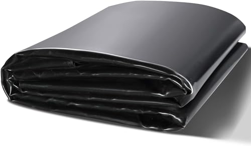 VEVOR 15 x 20 ft Pond Liner 45 Mil Thickness Pliable & Durable EPDM Material Easy Cutting Underlayment for Fish or Koi Waterfall Fountains Water Gardens Black
