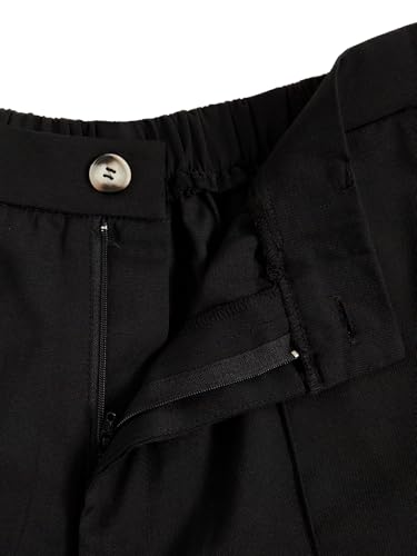 Women's Plus Size Pants High Waisted Straight Leg Work Office Trousers with Pockets3