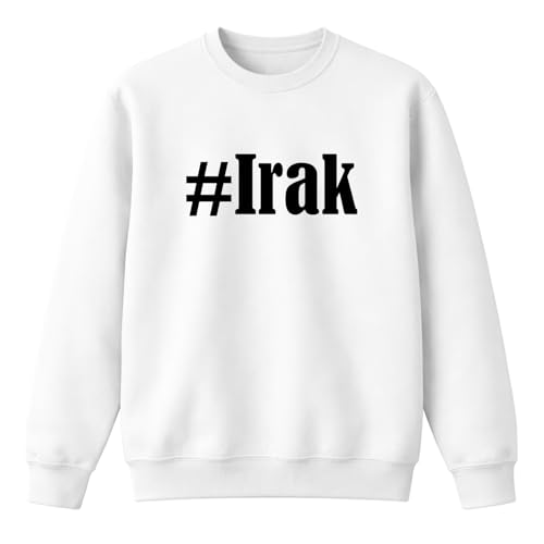 Sweat-shirt Hashtag Irak pour toute la famille, haut imprimé noir blanc bleu