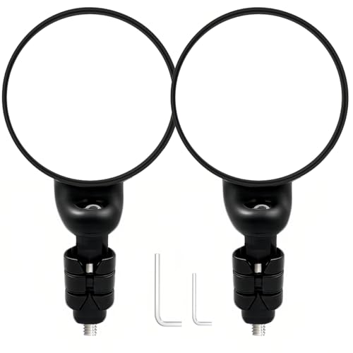 Homieway Fahrradspiegel Bar End | Fahrrad Rückspiegel 2 Stück mit HD Glas | 360° Verstellbarer Spiegel für Fahrrad | Rückspiegel für E-Bike, Rennrad, Links+Rechts 16.8-22mm