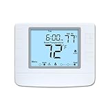 Programmable Thermostat for House, 1 Heat/1 Cool, Extra Large Display, White Backlight