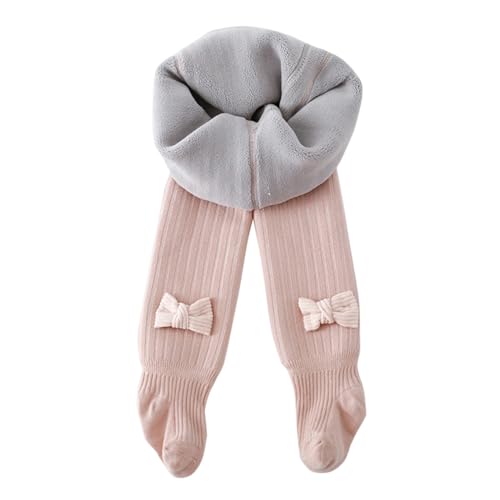 Toddler Baby Girl Fleece Lined Tights Kids Winter Thermal Leggings Cute Bowknot Thick Warm Footed Pantyhose Stockings