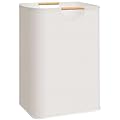 STORAGE MANIAC Large Laundry Hamper, 80L (21.1 Gal) Collapsible Laundry Basket with Bamboo Handles, Freestanding Waterproof Clothes Hamper for Laundry Room, Bedroom, Dorm, Towels, Toys, Beige