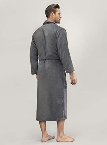 Image of DAVID ARCHY Men's Soft Fleece Plush Robe Full Length Long Bathrobe
