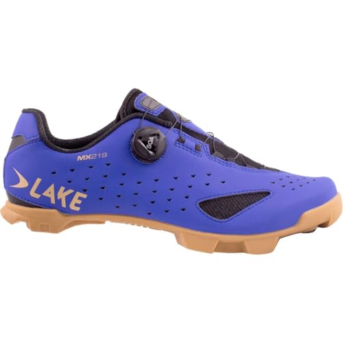 Lake Mx219 Wide Cycling Shoe - Men's Strong Blue/Gold, 41.5