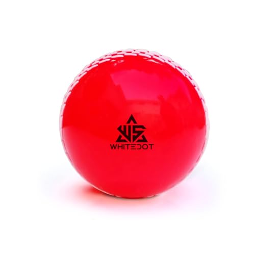 Image of Whitedot Synthetic Rubber Practice Cricket Ball /Wind Balls (90 GMS) for - Indoor & Outdoor Street & Beach Cricket (Pack of 6) (Red)