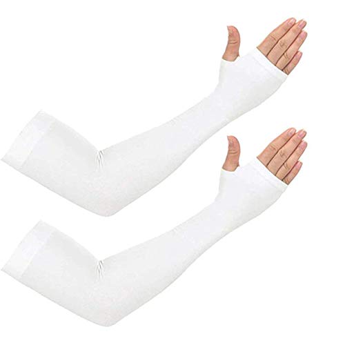 Image of Unisex Full Arm Fingerless Sleeves Gloves for UV, Dust, Summer, UV Sun Protection Arm Sleeves for Men & Women, Protection Arm Sleeves