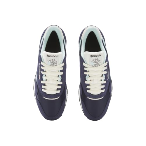 Image of Reebok Men's Classic Nylon Sneaker, Vector Navy /Glitch Aqua /Vintage Chalk, 6.5