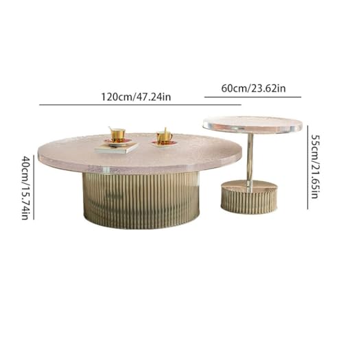 BNUTFRDD Coffee Tables Italian Coffee Table Living Room Home Round Desk Balcony Sofa Side Bedside Sofa Table - Image 4